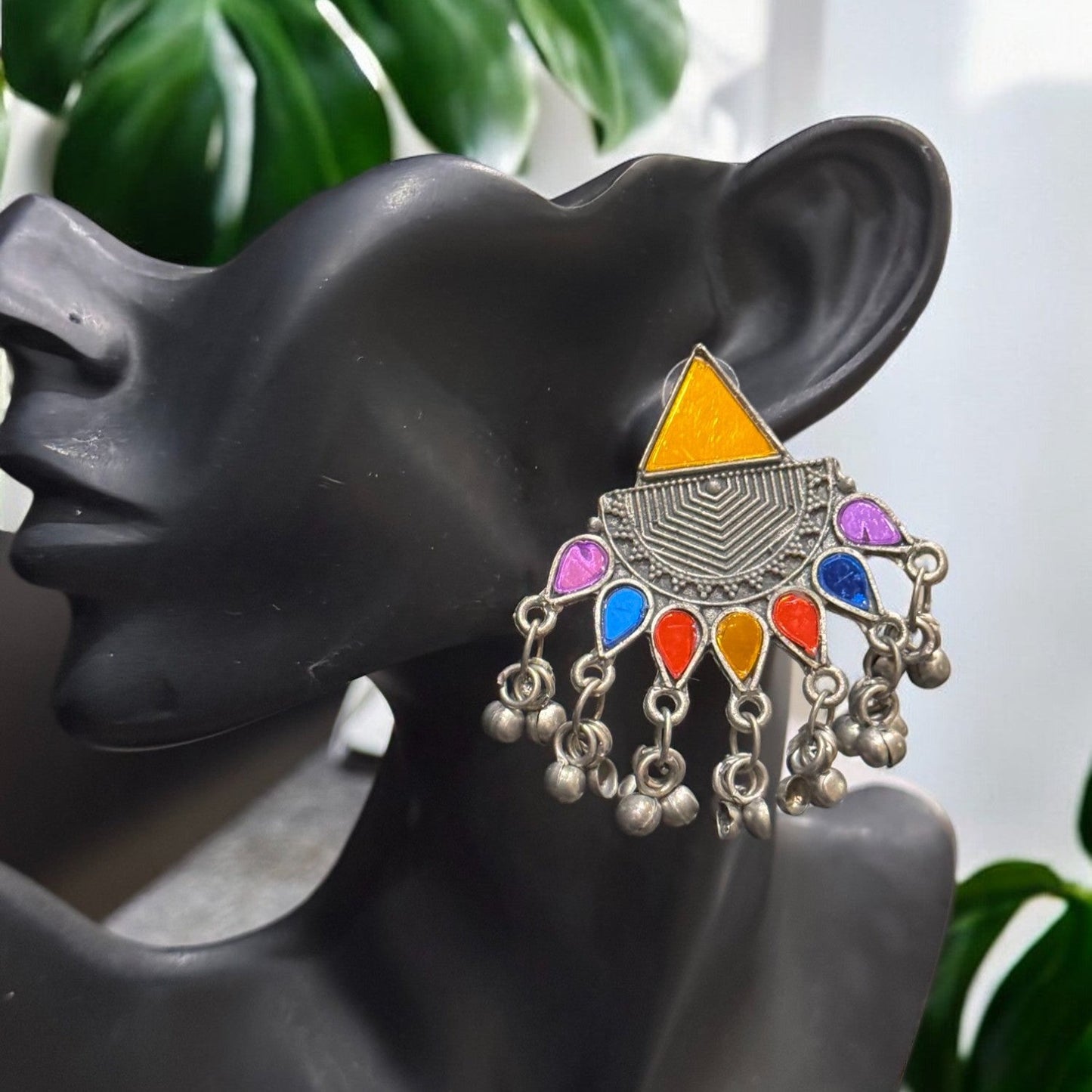 Multicolour oxidised earrings