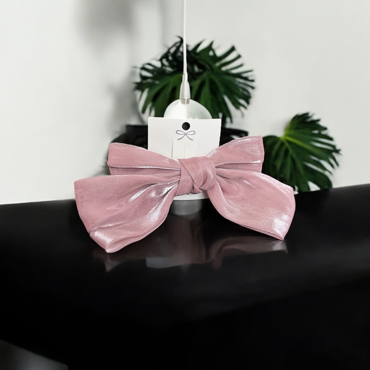 Mauve Pink Satin Bow