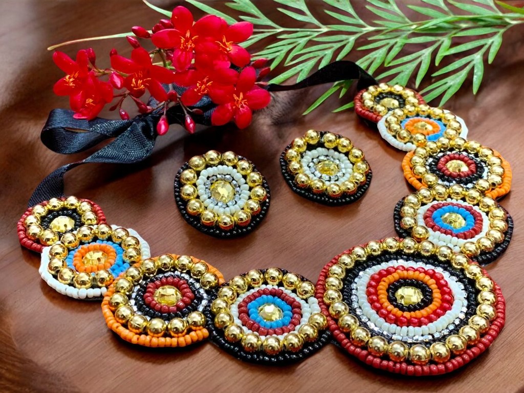 Multicolor Handbeaded Set