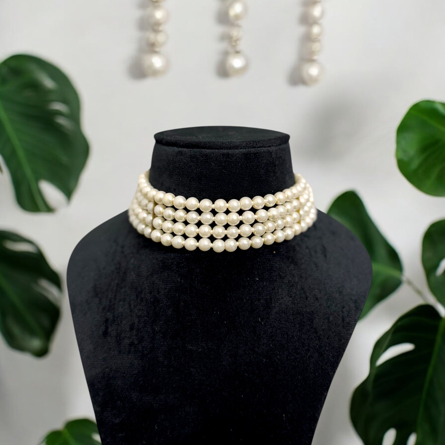 Pearl Choker Necklace Set