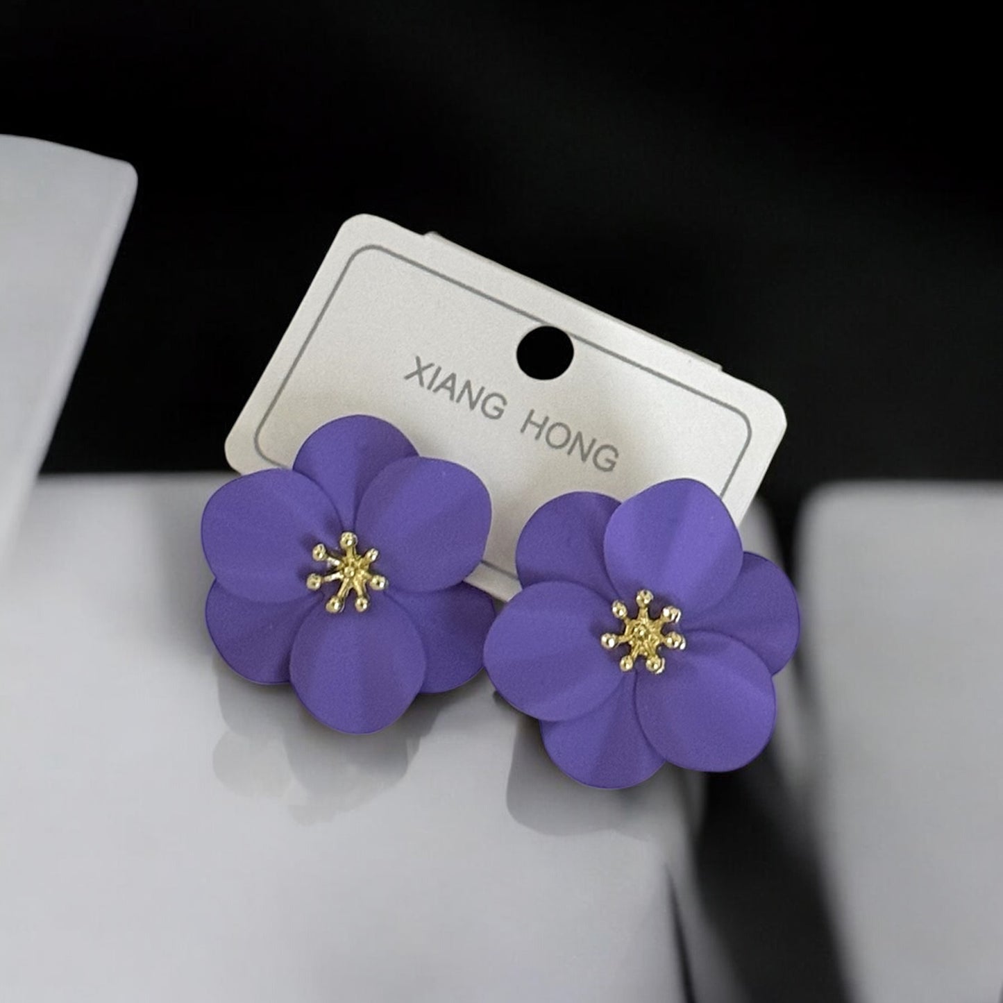 Purple Flower Earrings