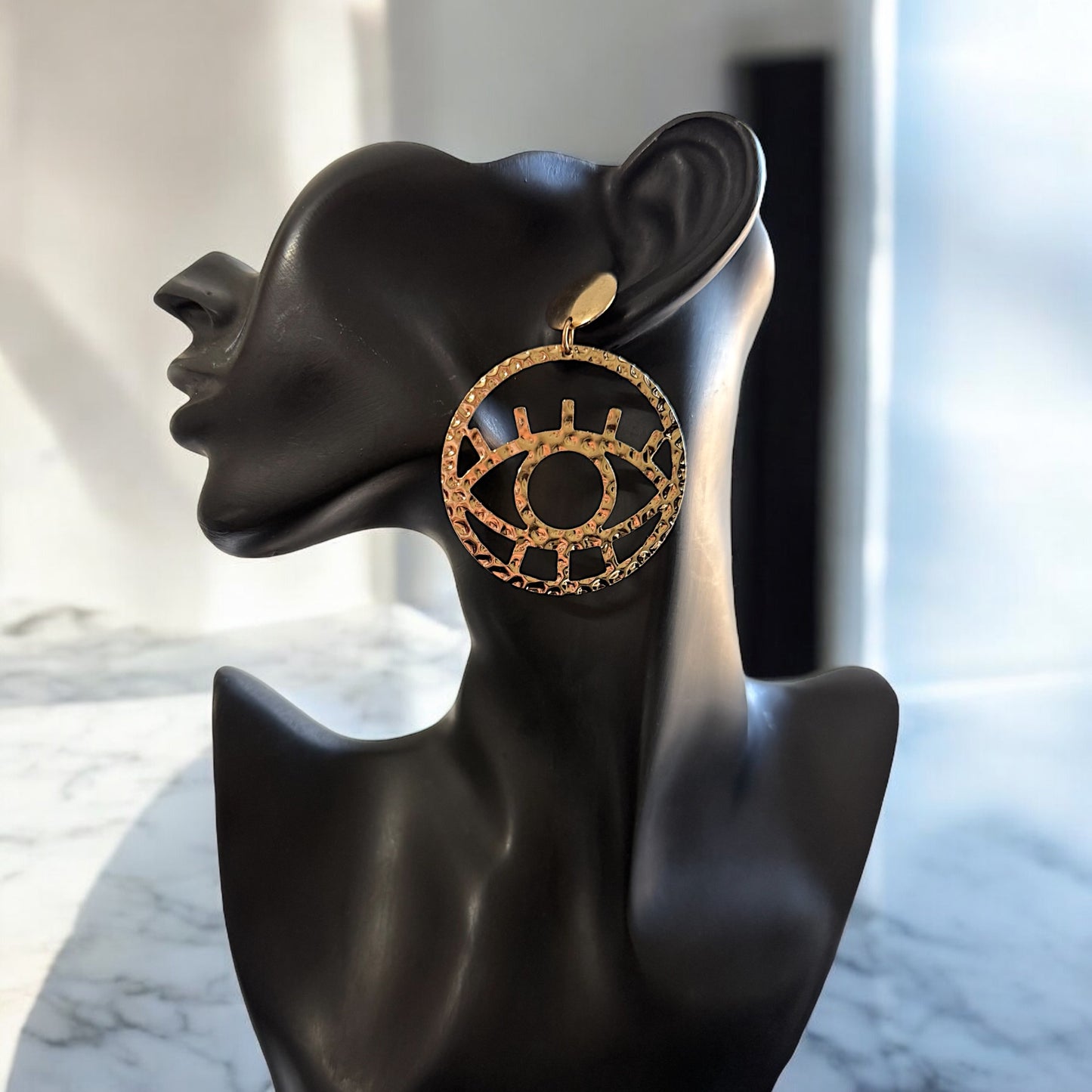 Golden Evil Eye Earrings