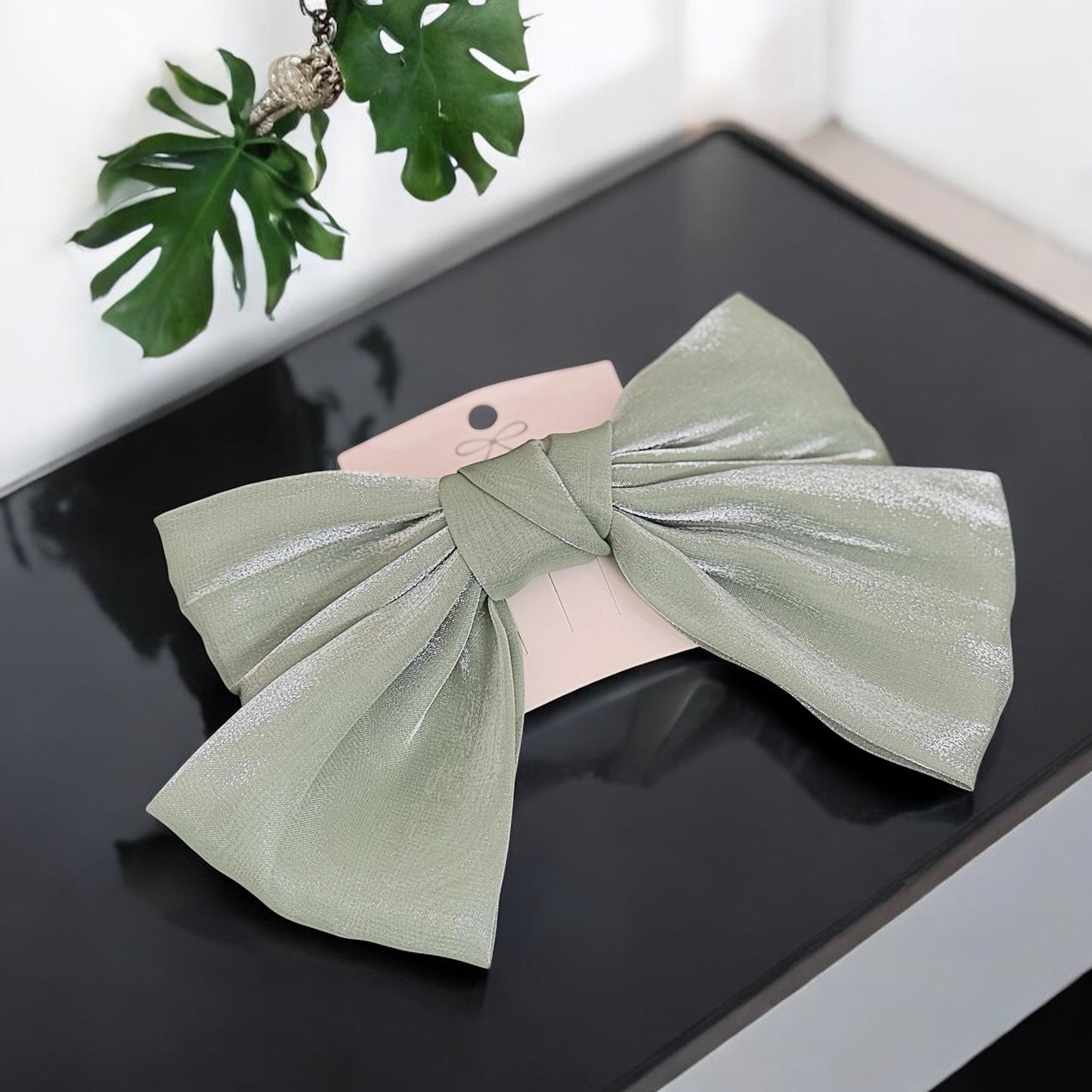 Pista Green Satin Bow