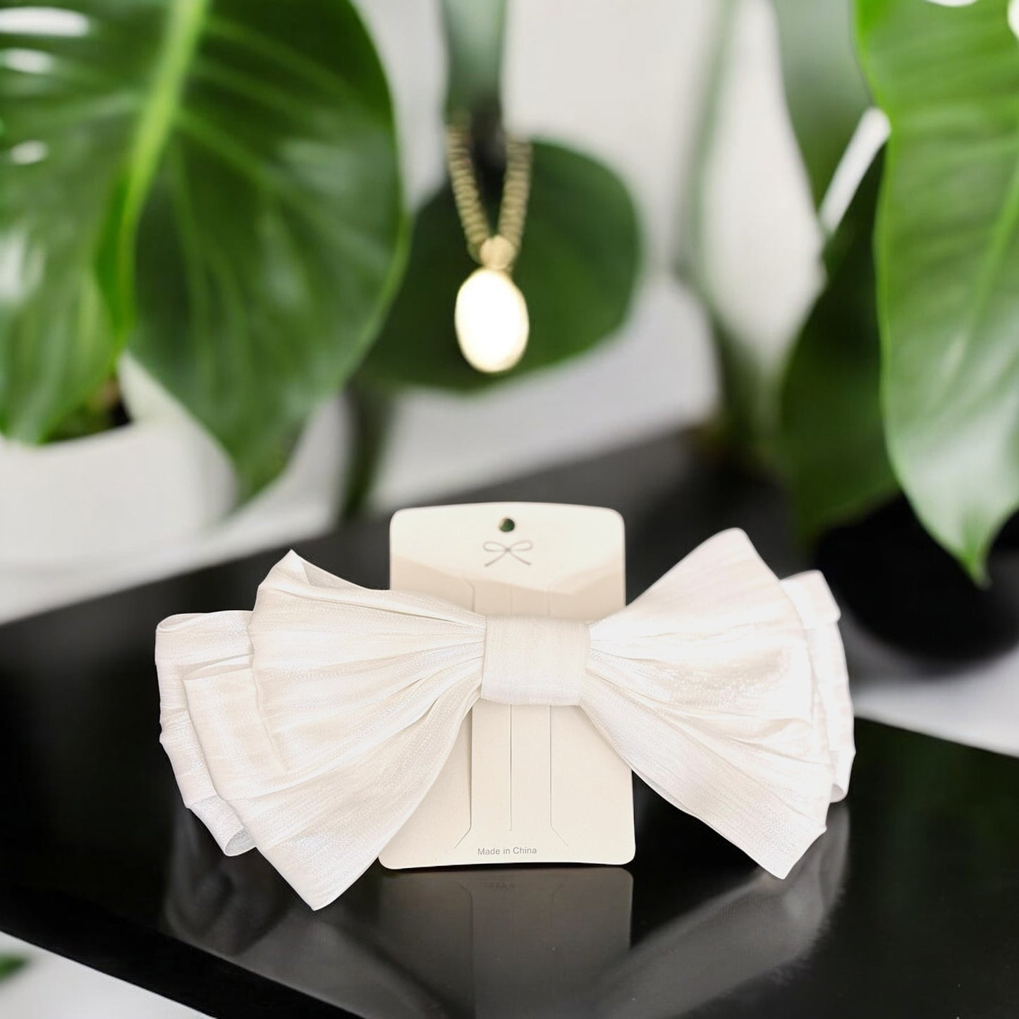 White Satin Bow