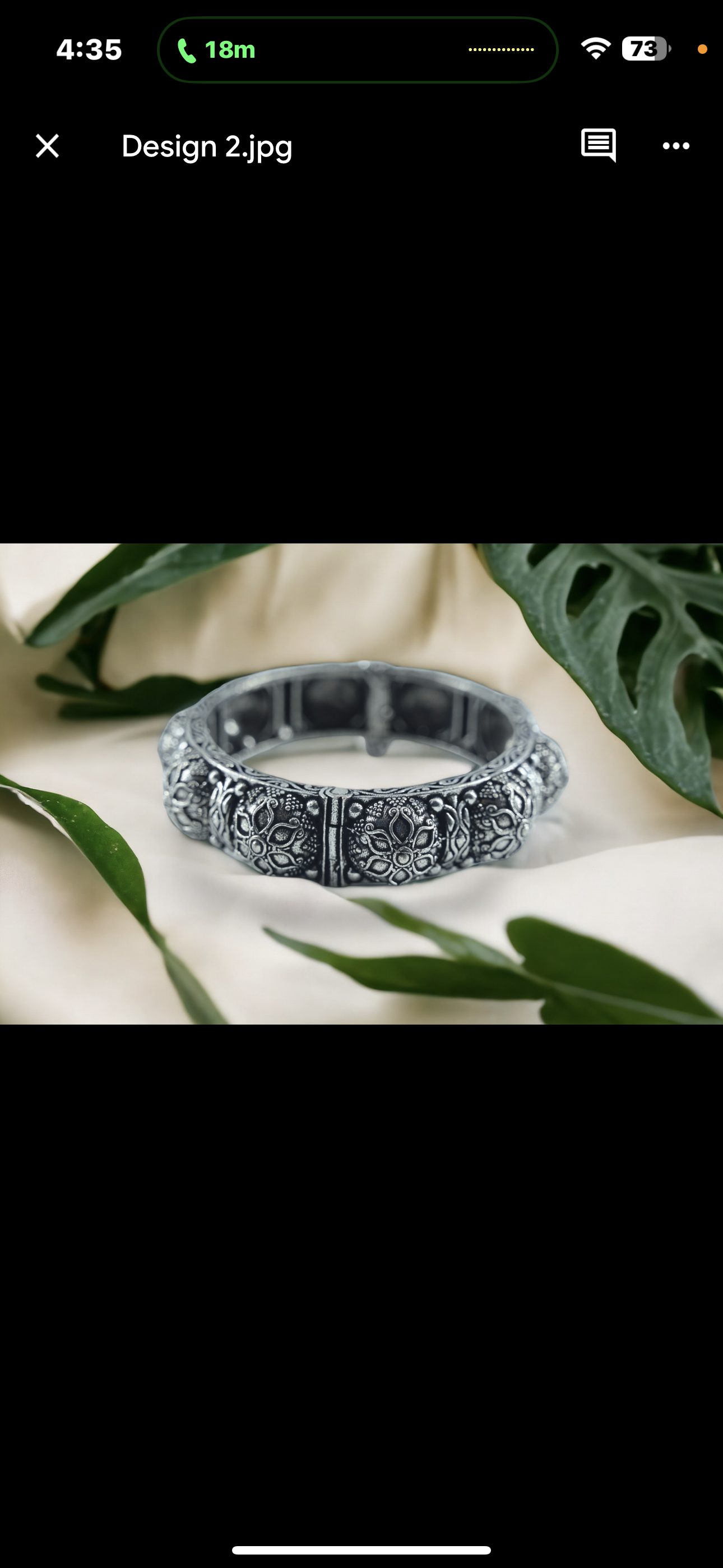 Flower Oxidised Bangle