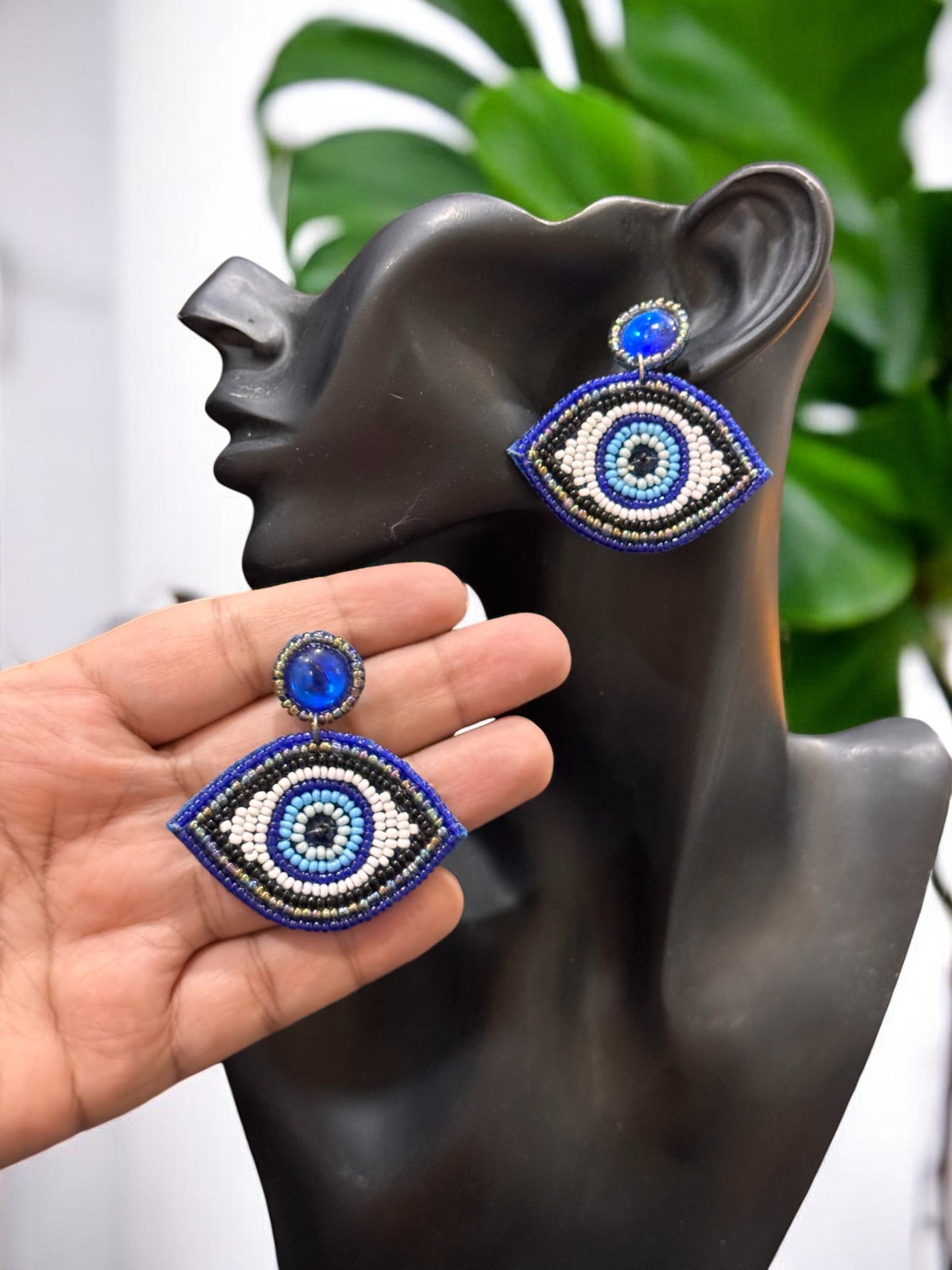 Evil Eye Handbeaded Earrings