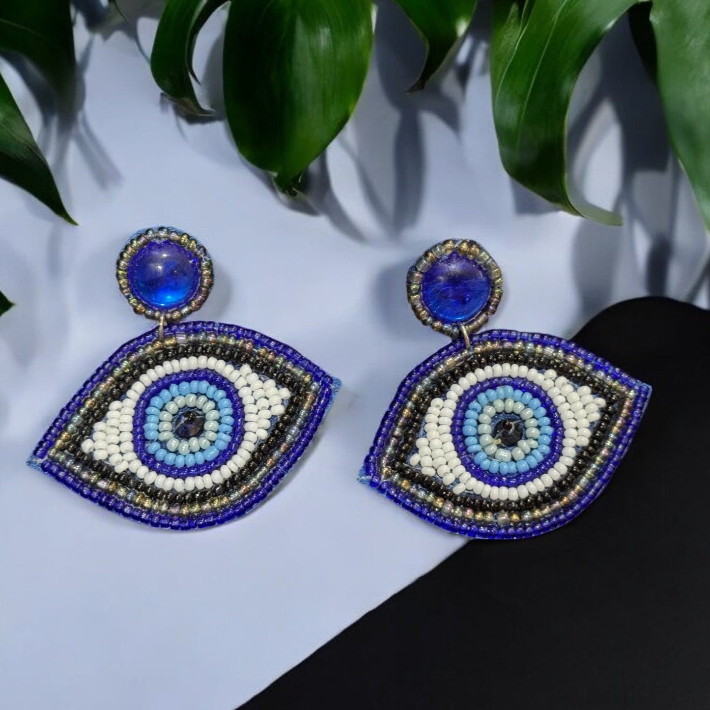 Evil Eye Handbeaded Earrings