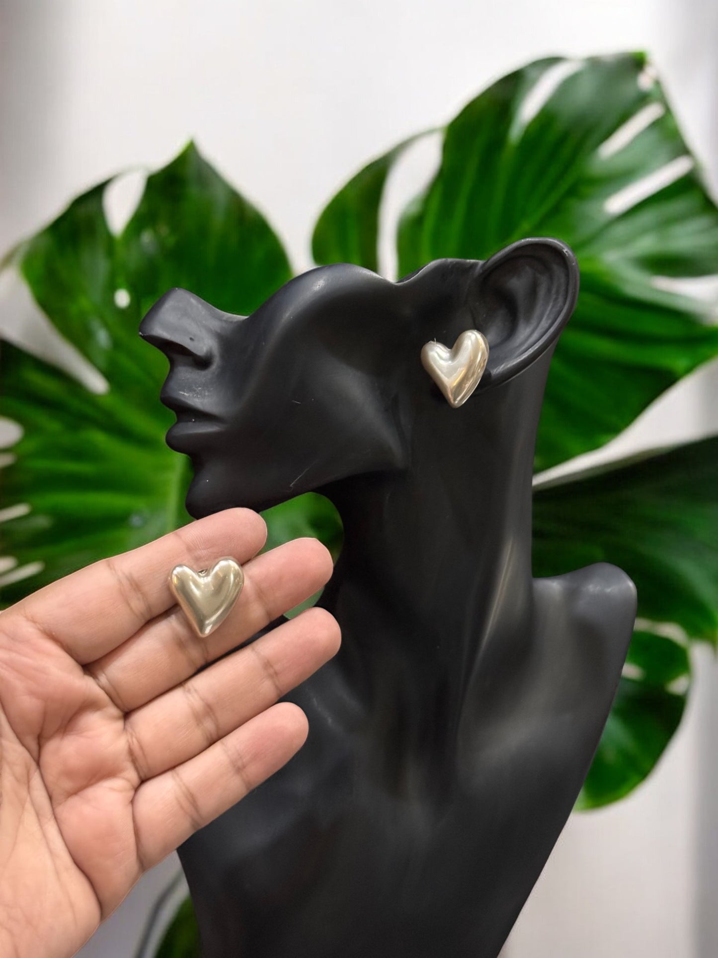 Heart Shaped Pearl earrings