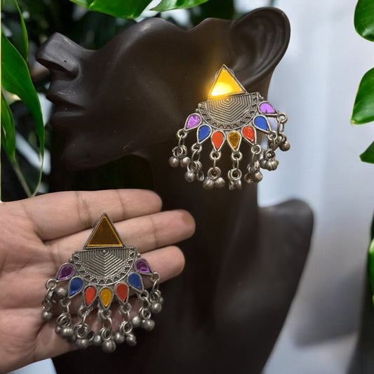 Multicolour oxidised earrings