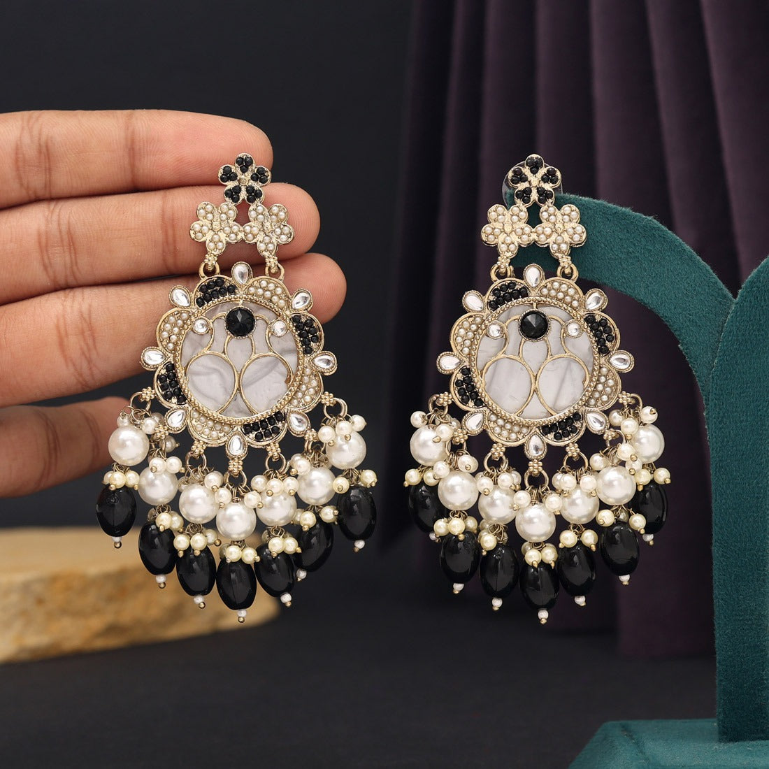 Kundan & Mother of Pearl Earrings