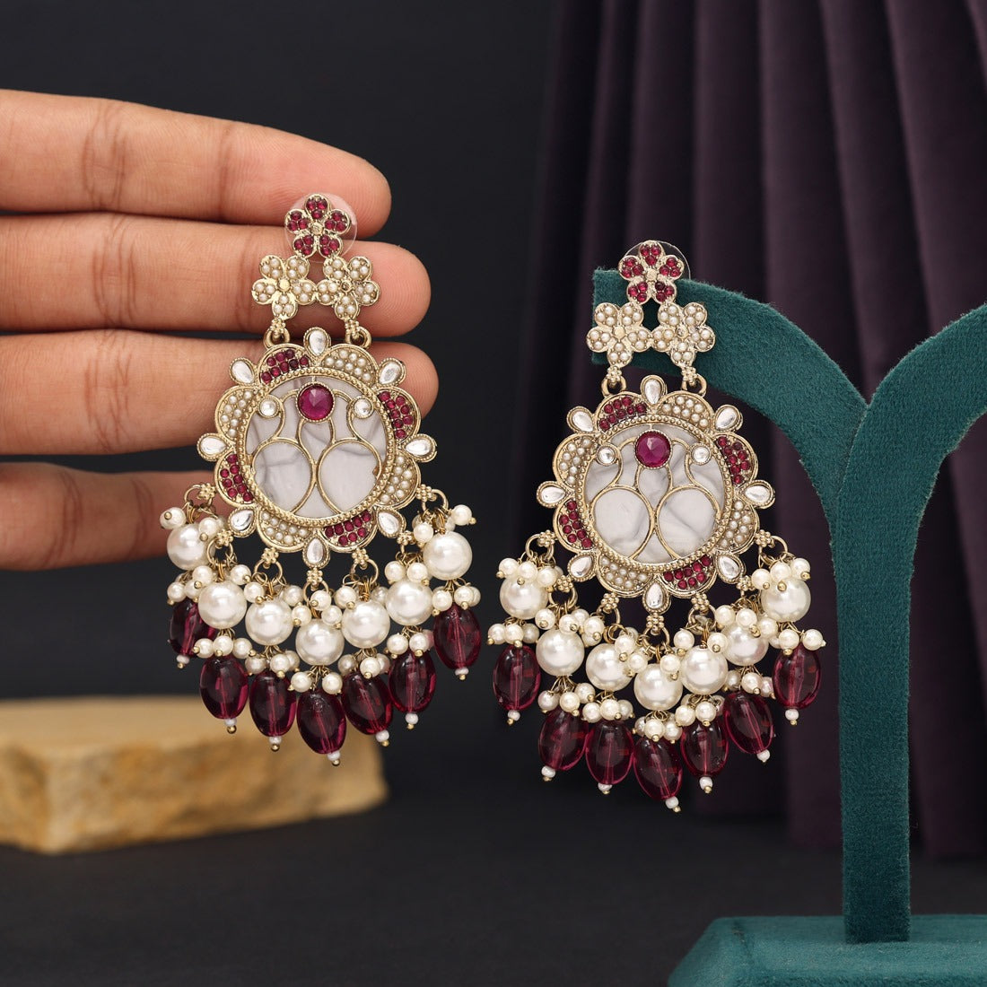 Kundan & Mother of Pearl Earrings