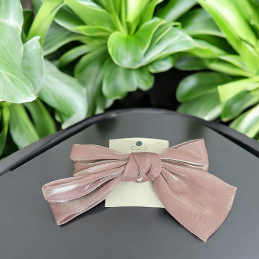 Mauve Pink Satin Bow