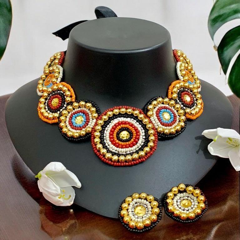 Multicolor Handbeaded Set
