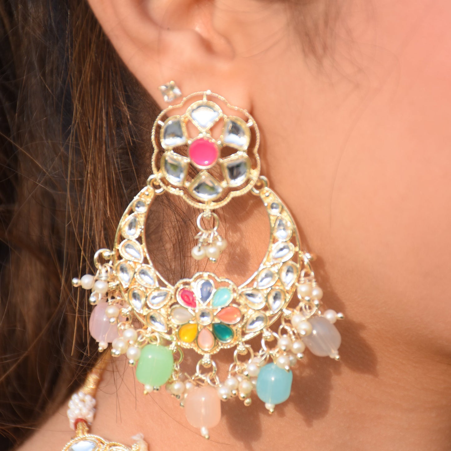 Multicolor Kundan Necklace Set