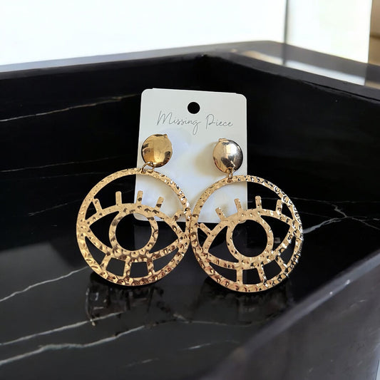 Golden Evil Eye Earrings
