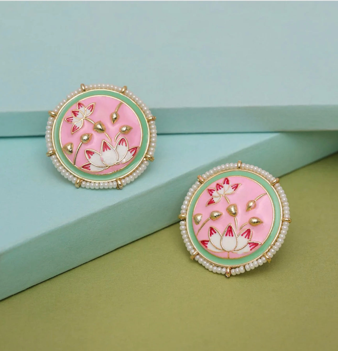 Black Meenakari Earrings