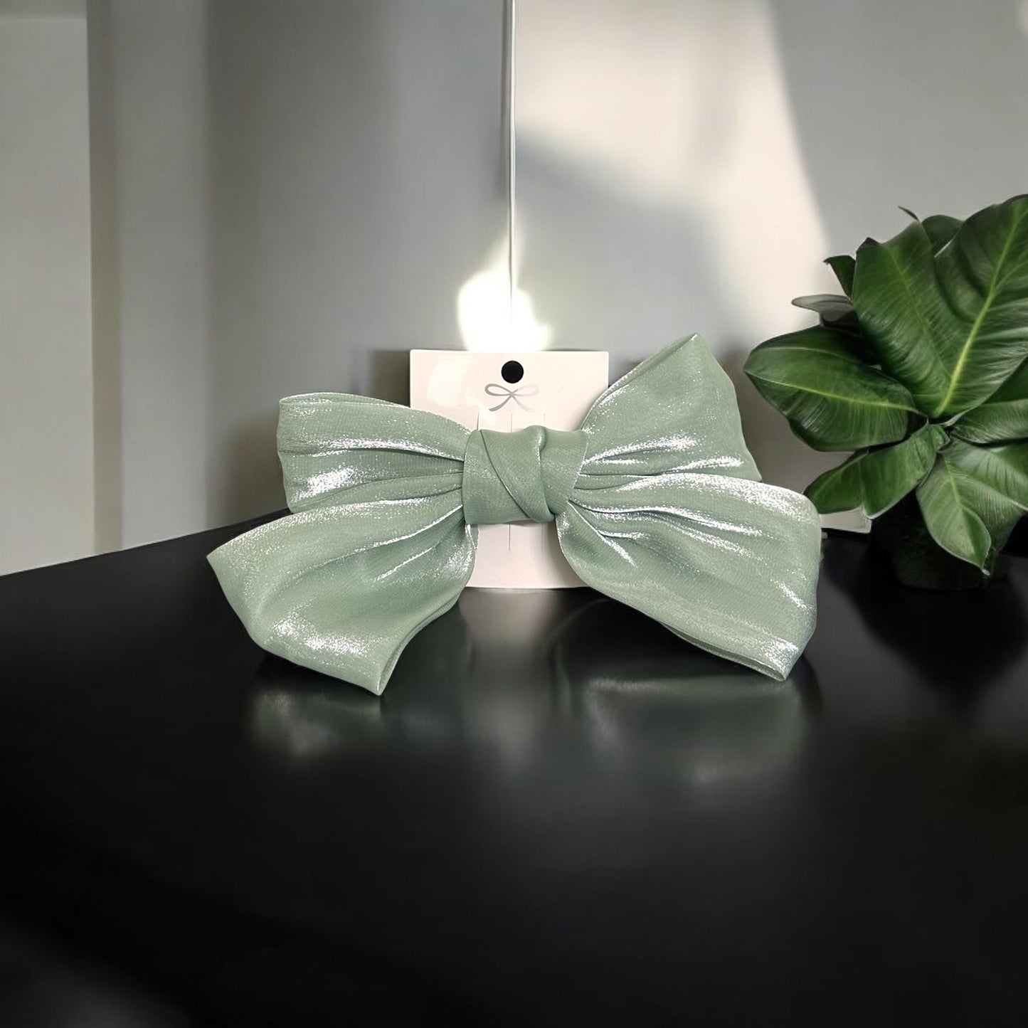 Pista Green Satin Bow