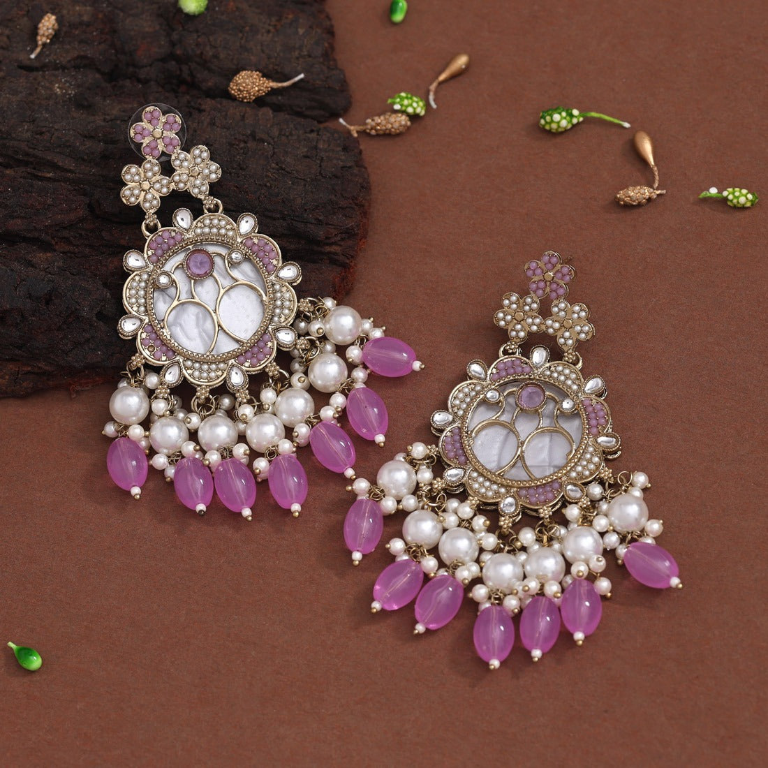 Kundan & Mother of Pearl Earrings