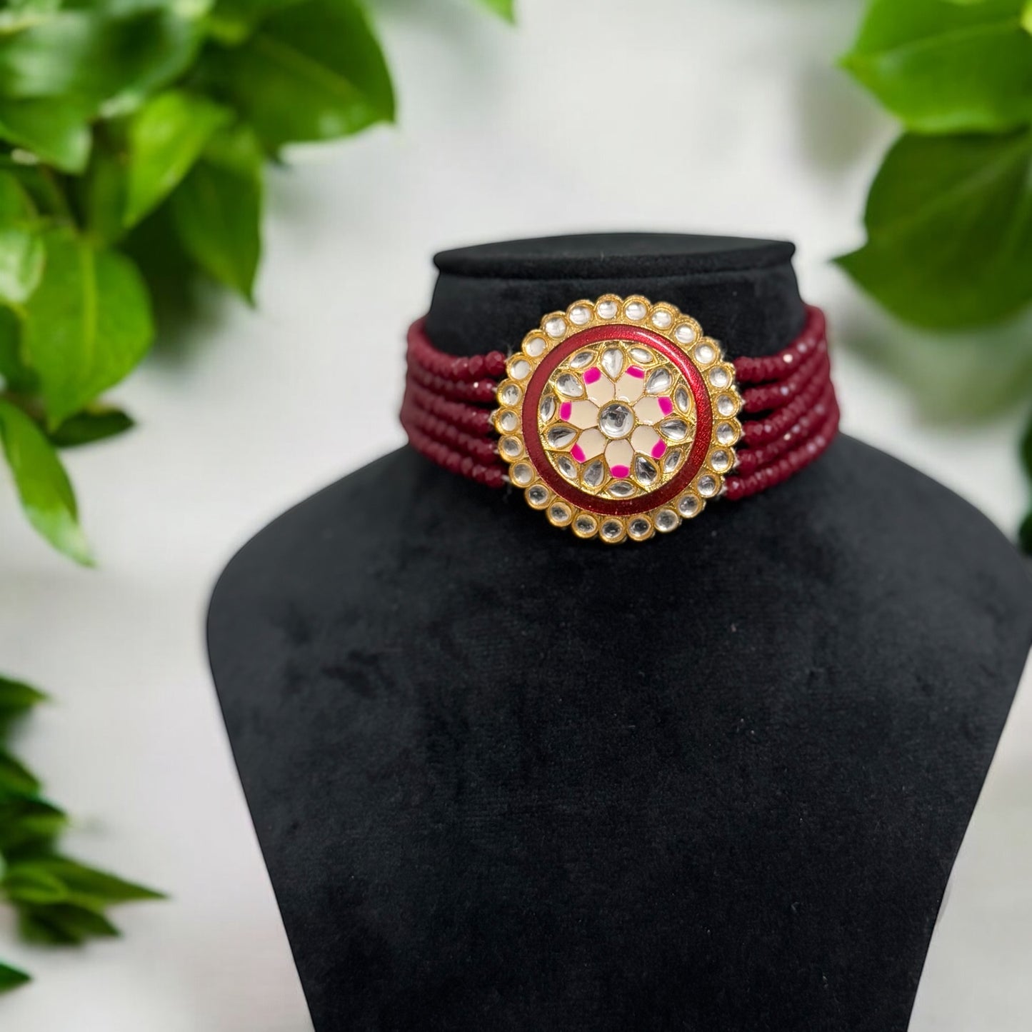 Red Meenakari Necklace