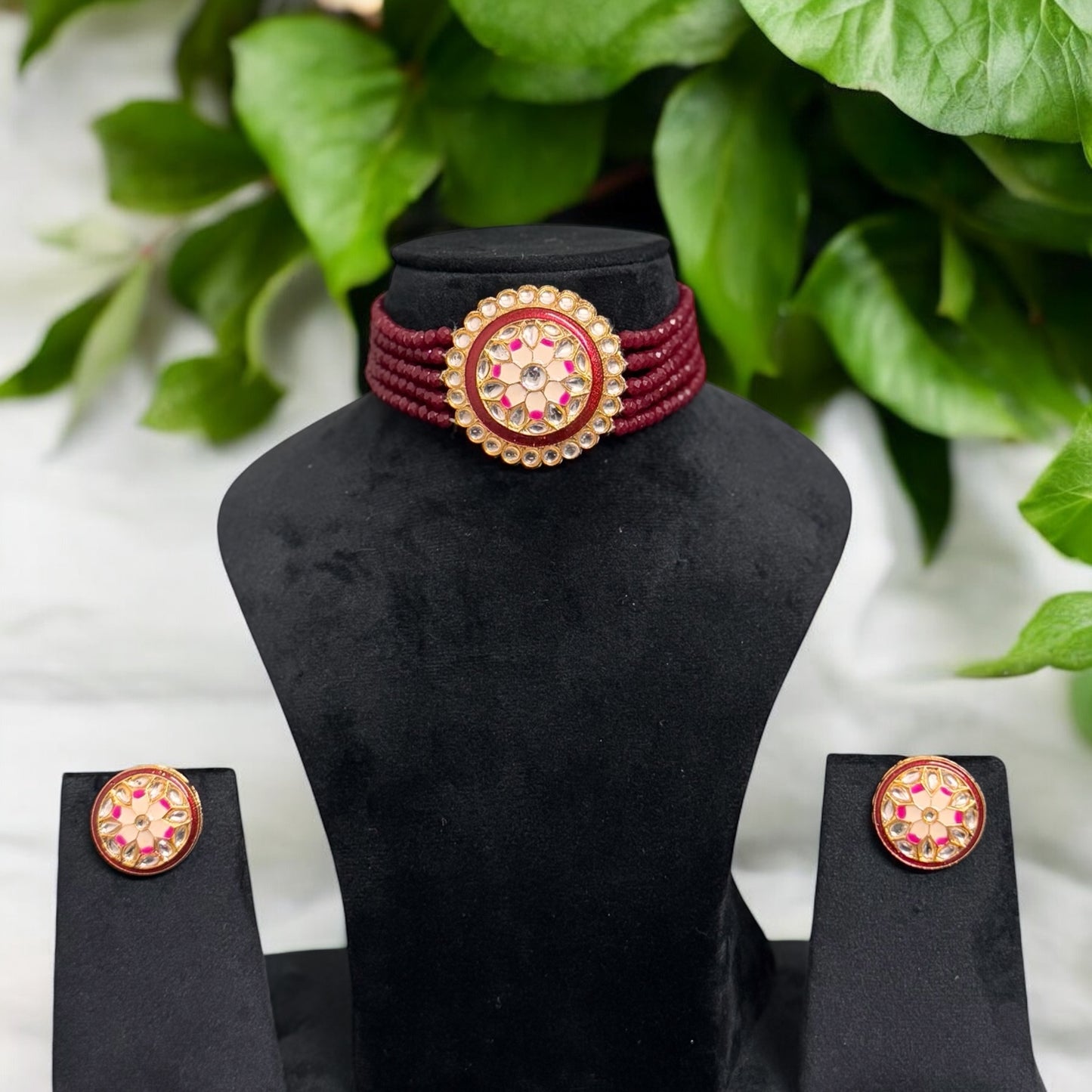 Red Meenakari Necklace