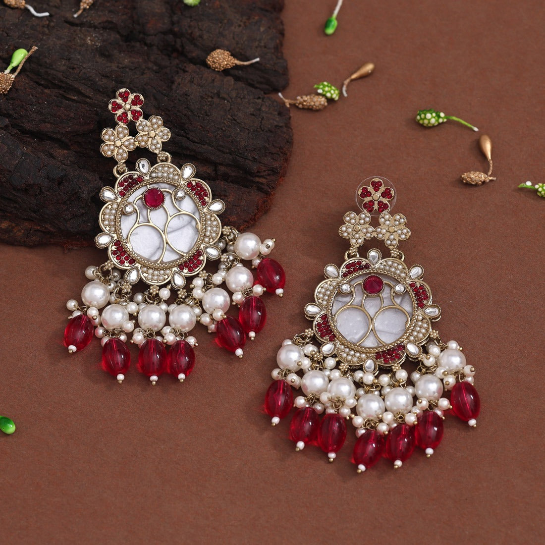 Kundan & Mother of Pearl Earrings