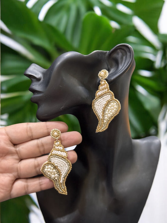 Shell Handbeaded Earrings