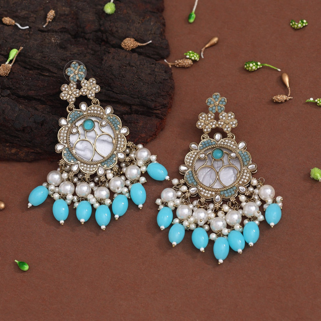 Kundan & Mother of Pearl Earrings