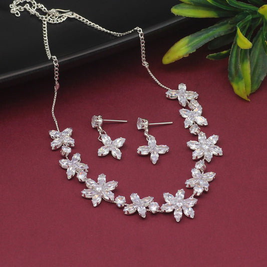 White Color Stone Necklace Set