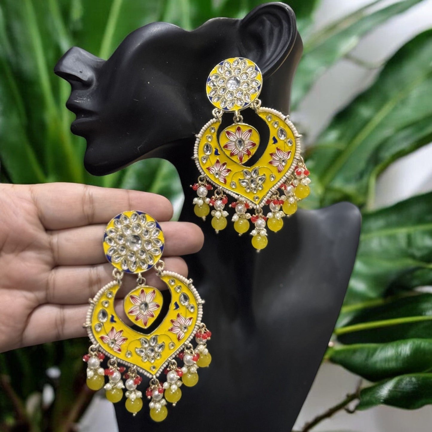 Black Meenakari Earrings