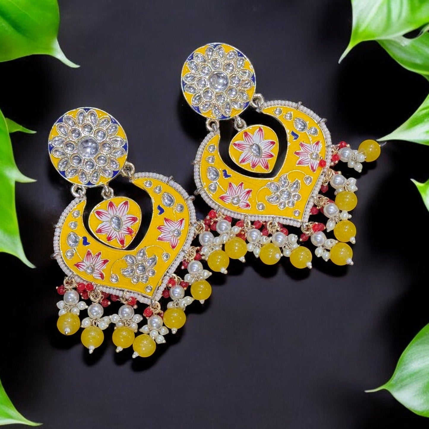 Black Meenakari Earrings