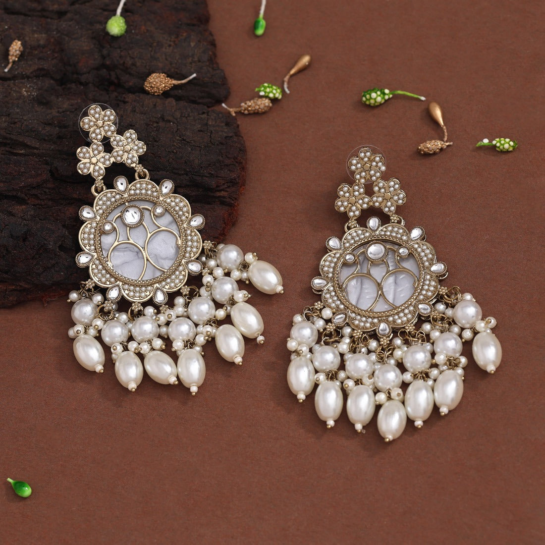 Kundan & Mother of Pearl Earrings